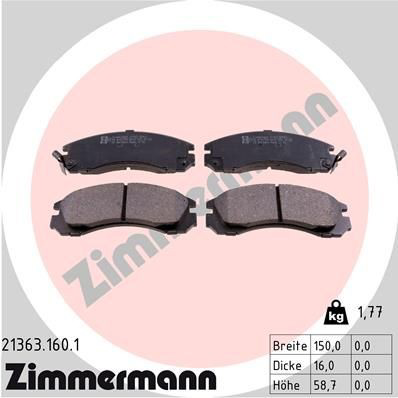 Do koszyka 213631601 Zimmermann Klocki hamulcowe przednie tarczowe