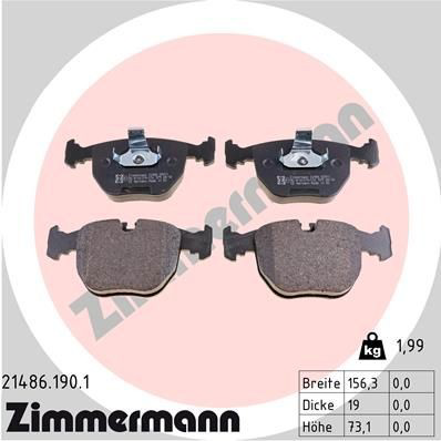 214861901 Zimmermann Klocki hamulcowe przednie tarczowe
