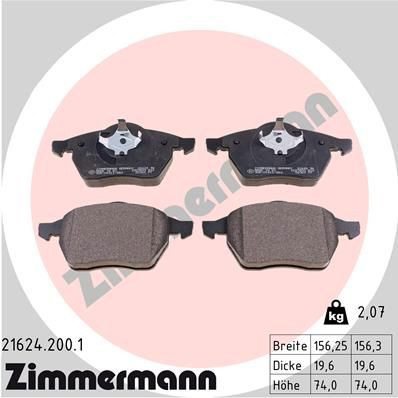Klocki hamulcowe przednie tarczowe Zimmermann 216242001