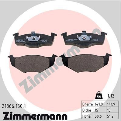 218661501 Zimmermann Klocki hamulcowe przednie tarczowe