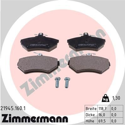 219451601 Zimmermann Klocki hamulcowe przednie tarczowe