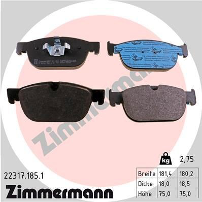 Klocki hamulcowe przednie tarczowe Zimmermann 223171851