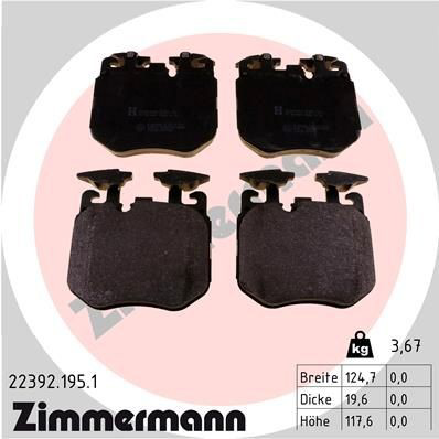 Klocki hamulcowe przednie tarczowe Zimmermann 223921951