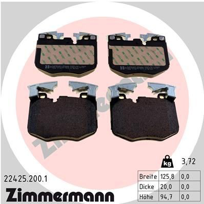 Klocki hamulcowe przednie tarczowe Zimmermann 224252001