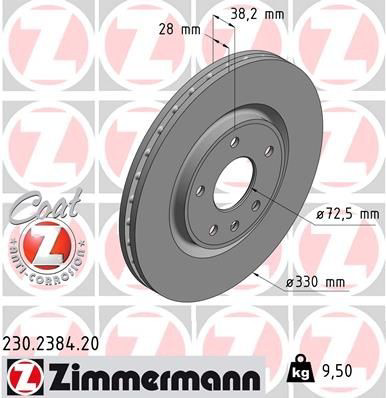 230238420 Zimmermann Tarcza hamulcowa przednia