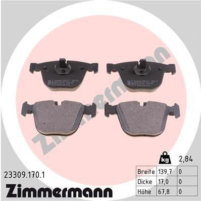Okładziny (klocki) do hamulców tarczowych tylne Zimmermann 233091701