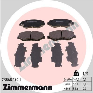 238681701 Zimmermann Klocki hamulcowe przednie tarczowe