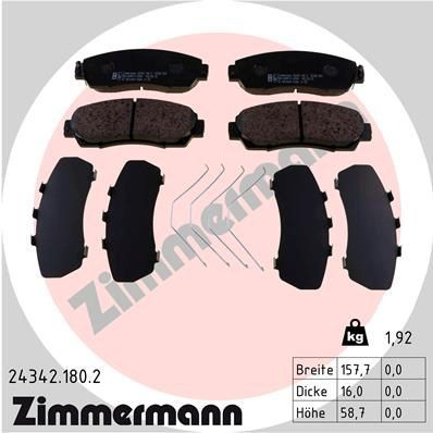 Klocki hamulcowe przednie tarczowe Zimmermann 243421802