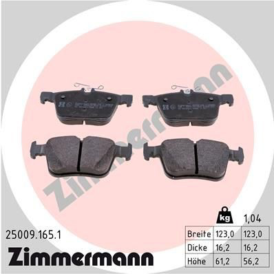 Okładziny (klocki) do hamulców tarczowych tylne 250091651 Zimmermann