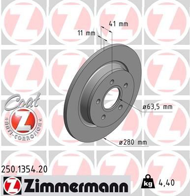 250135420 Zimmermann Tarcza hamulcowa tylna