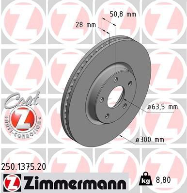 250137520 Zimmermann Tarcza hamulcowa przednia