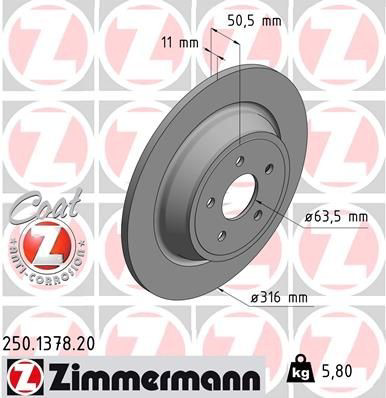 250137820 Zimmermann Tarcza hamulcowa tylna