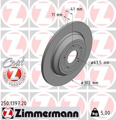 250139720 Zimmermann Tarcza hamulcowa tylna