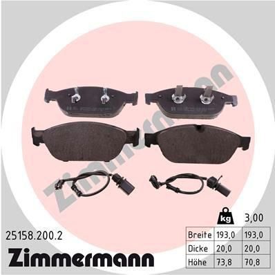 Klocki hamulcowe przednie tarczowe Zimmermann 251582002 cena, od 49,96 USD