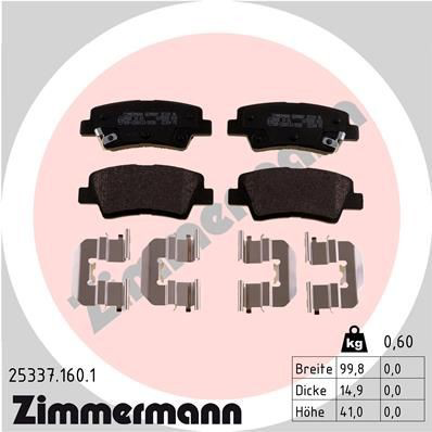 Okładziny (klocki) do hamulców tarczowych tylne Zimmermann 253371601 cena, od 22,57 USD