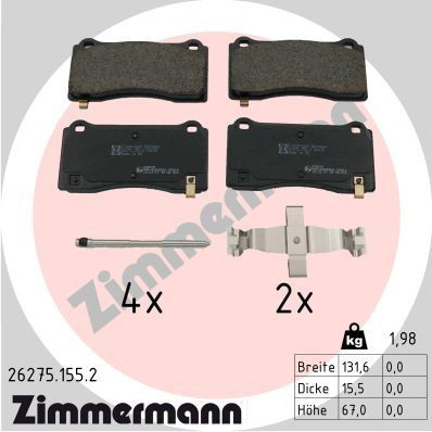262751552 Zimmermann Klocki hamulcowe przednie tarczowe