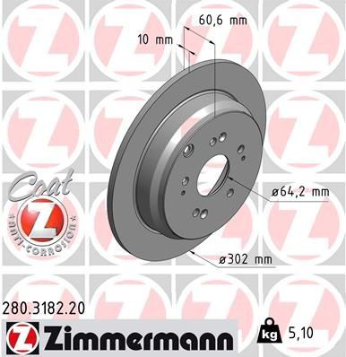 280318220 Zimmermann Tarcza hamulcowa tylna