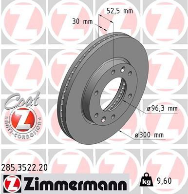 285352220 Zimmermann Tarcza hamulcowa przednia