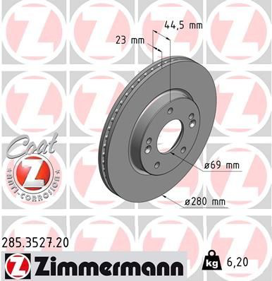 285352720 Zimmermann Tarcza hamulcowa przednia