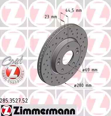 Tarcza hamulcowa przednia Zimmermann 285352752 cena, od 50,03 USD