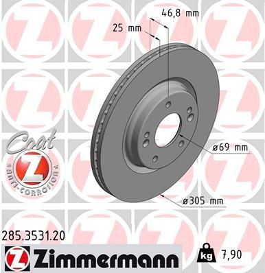 Tarcza hamulcowa przednia Zimmermann 285353120 cena, od 65,66 USD