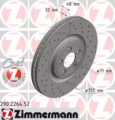 Tarcza hamulcowa przednia 290226452 Zimmermann