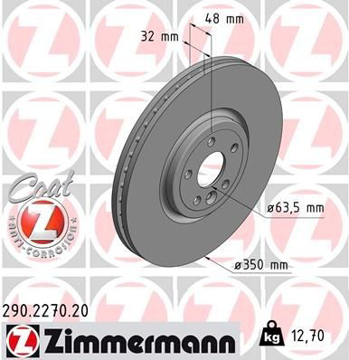 Tarcza hamulcowa przednia Zimmermann 290227020 cena, od 136,16 USD