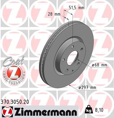 370305020 Zimmermann Tarcza hamulcowa przednia