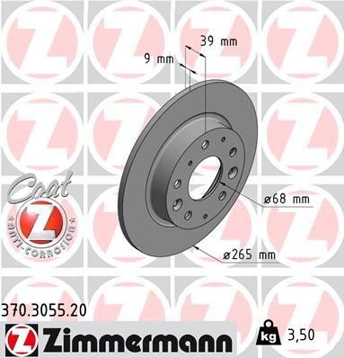 370305520 Zimmermann Tarcza hamulcowa tylna