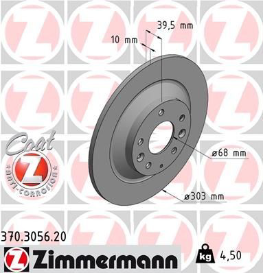 370305620 Zimmermann Tarcza hamulcowa tylna