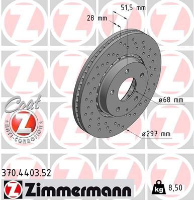 370440352 Zimmermann Tarcza hamulcowa przednia