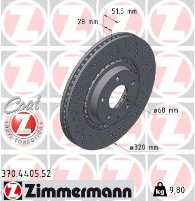 370440552 Zimmermann Tarcza hamulcowa przednia