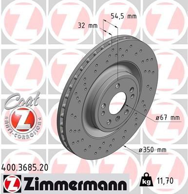 400368520 Zimmermann Tarcza hamulcowa przednia