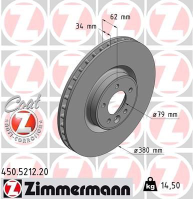450521220 Zimmermann Tarcza hamulcowa przednia