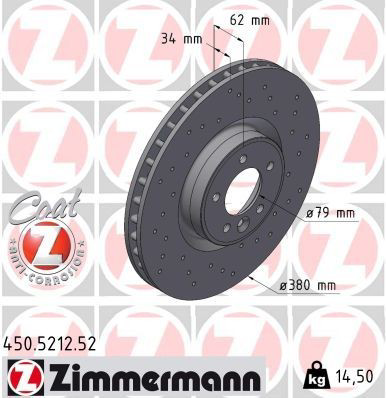 450521252 Zimmermann Tarcza hamulcowa przednia