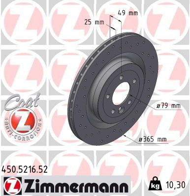 450521652 Zimmermann Tarcza hamulcowa tylna