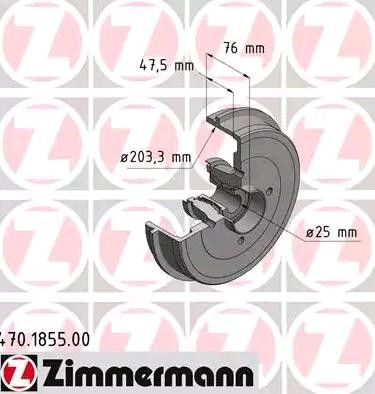 470185500 Zimmermann Bęben hamulcowy tylny