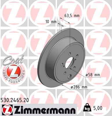 530246520 Zimmermann Tarcza hamulcowa tylna