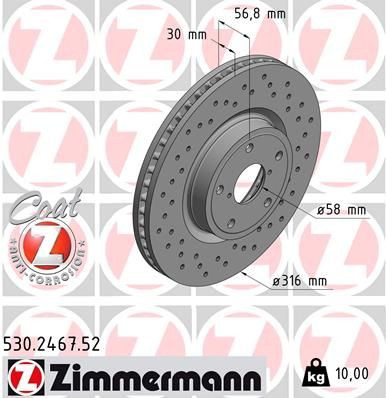 530246752 Zimmermann Tarcza hamulcowa przednia