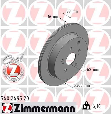 540249520 Zimmermann Tarcza hamulcowa tylna
