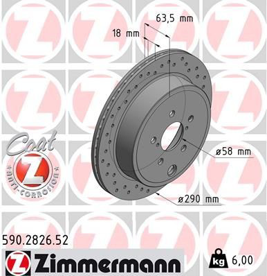 590282652 Zimmermann Tarcza hamulcowa tylna