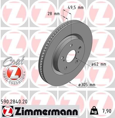 590284020 Zimmermann Tarcza hamulcowa przednia