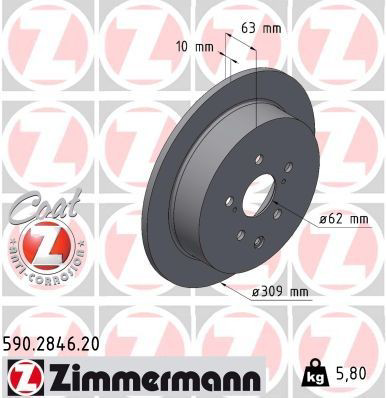 590284620 Zimmermann Tarcza hamulcowa tylna