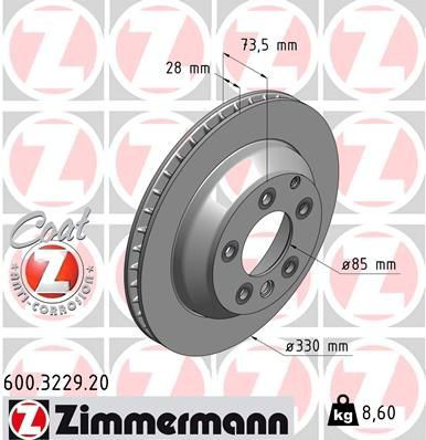 Tarcza hamulcowa tylna 600322920 Zimmermann
