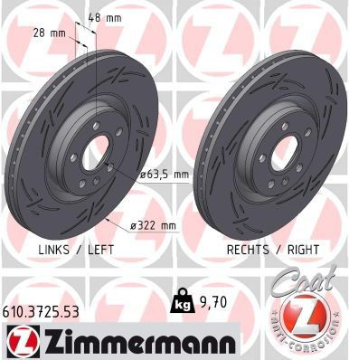 610372553 Zimmermann Tarcza hamulcowa przednia
