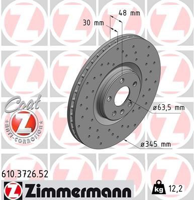 610372652 Zimmermann Tarcza hamulcowa przednia