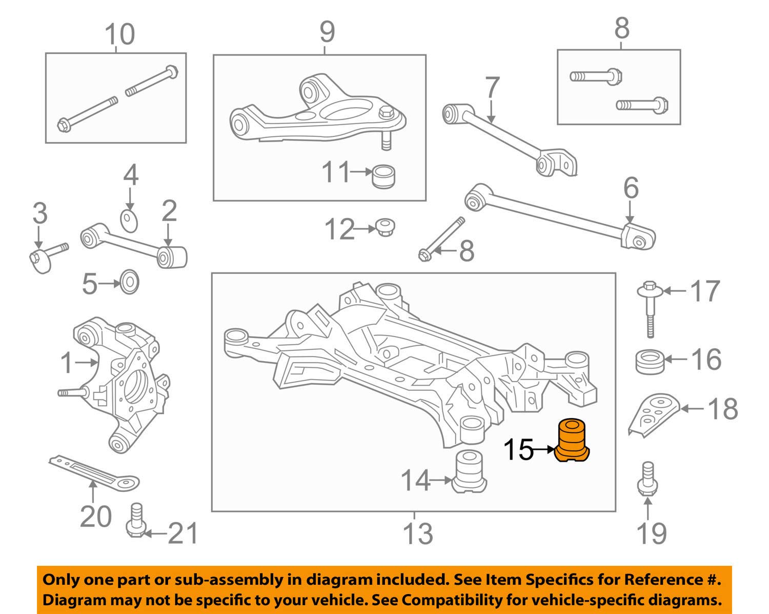 Silentblock tylnej belki do Honda Accord CU