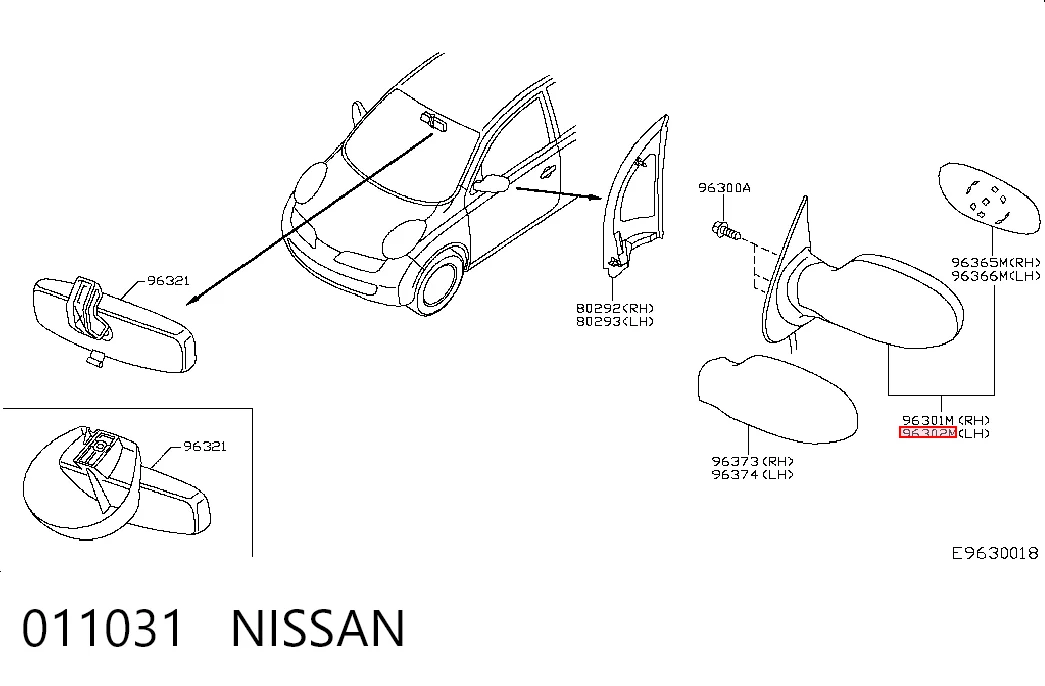 Lusterko wsteczne lewe do Nissan Micra  K12