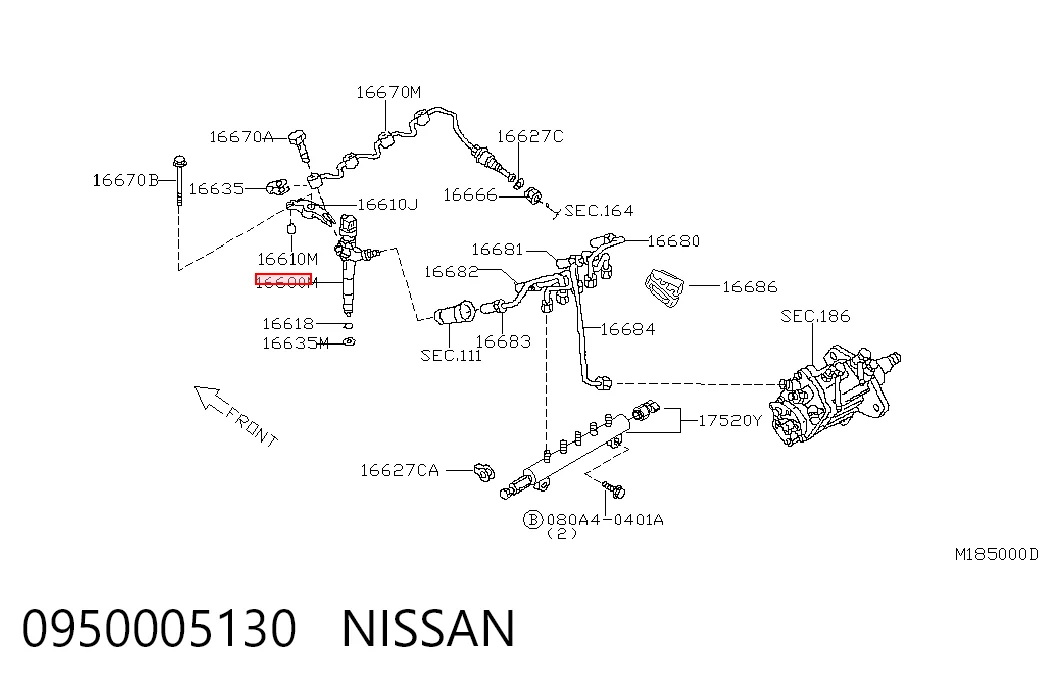 0950005130 Nissan/Infiniti Wtryskiwacz paliwa