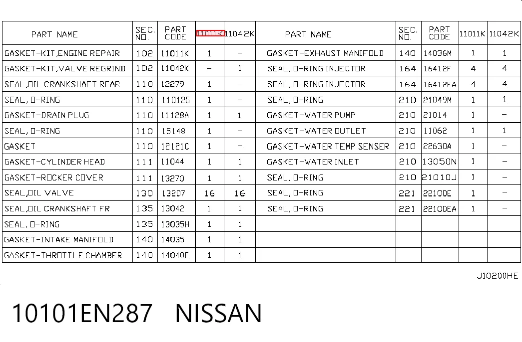 10101EN287 Nissan/Infiniti